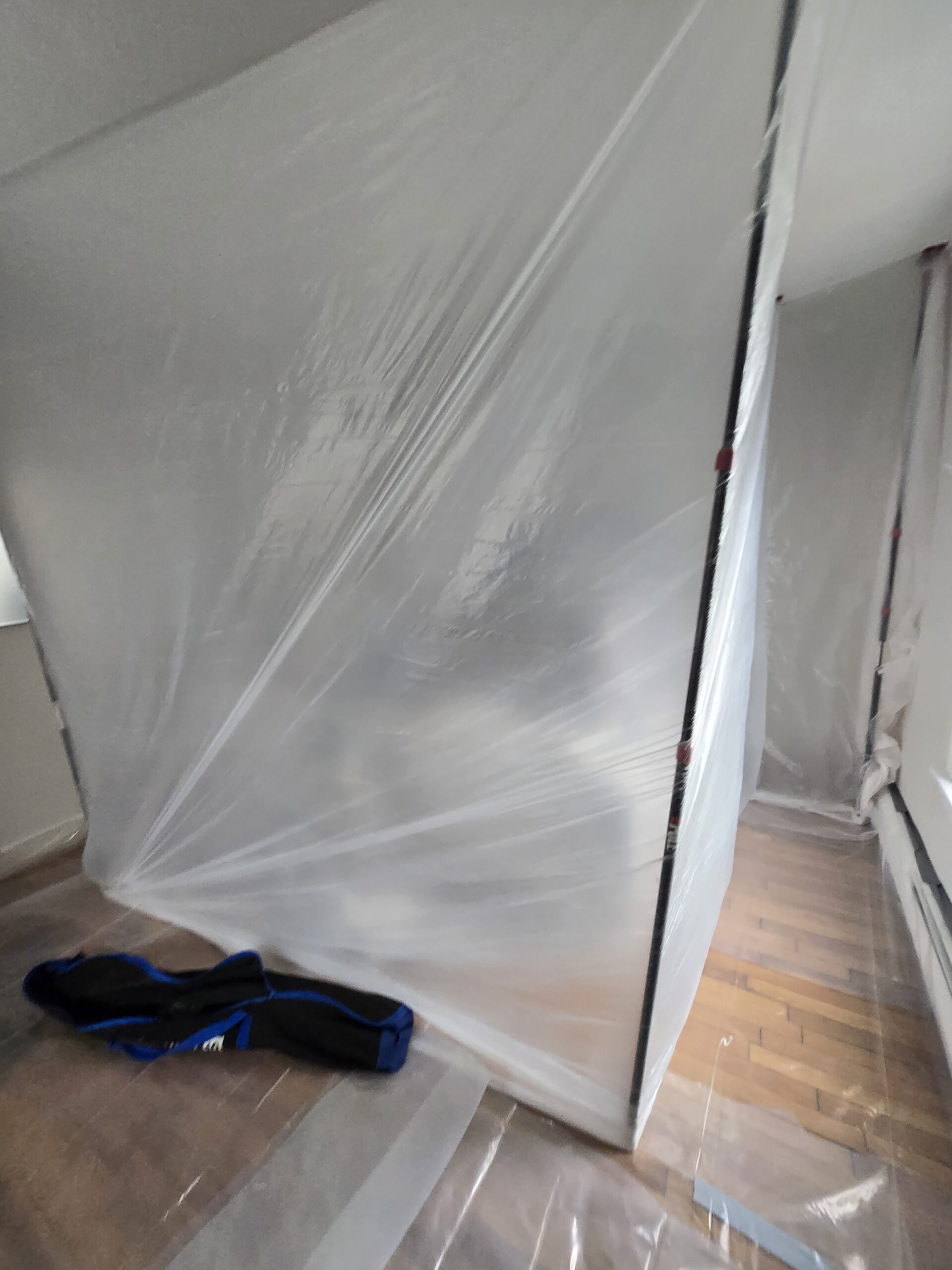 Lead paint removal in progress